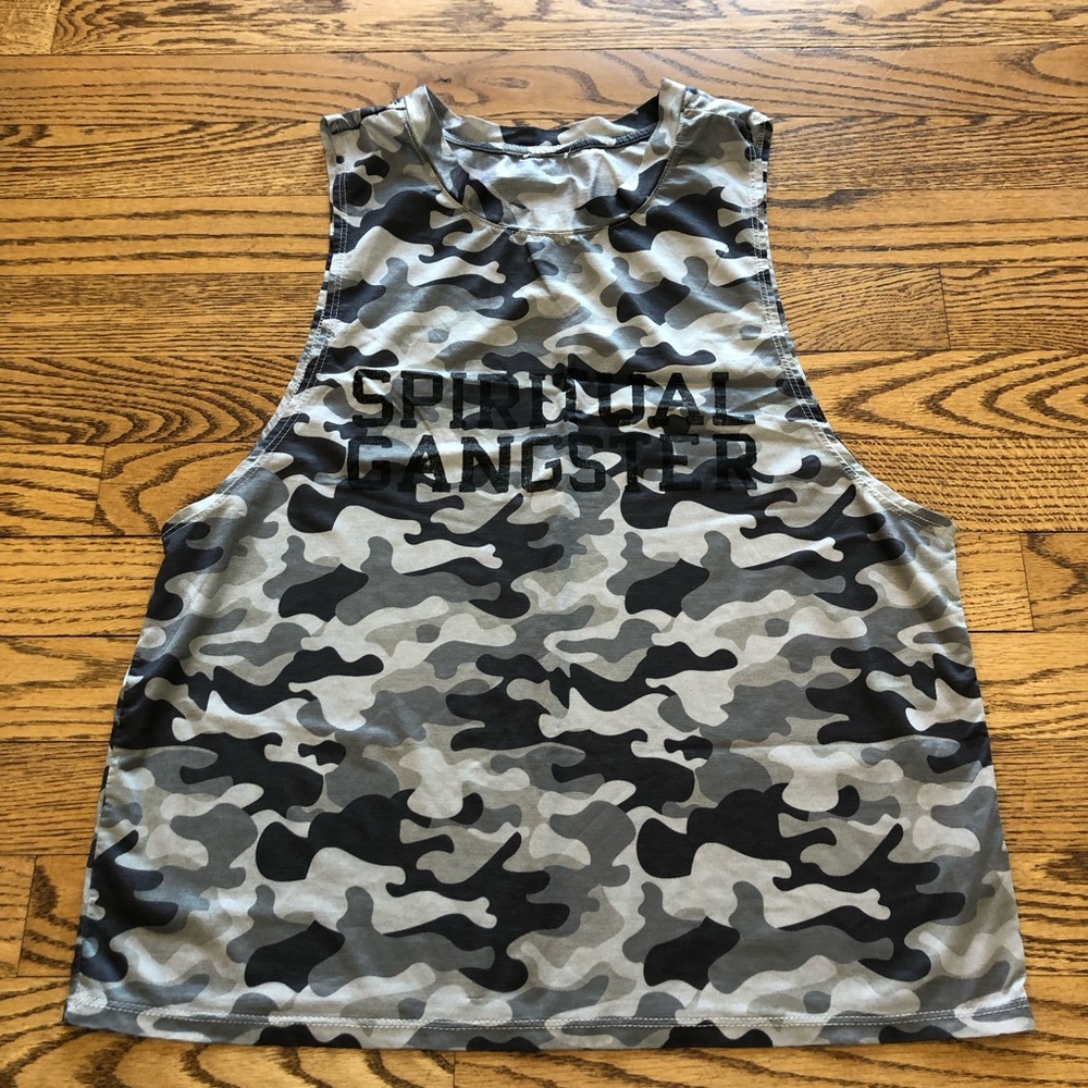 Spiritual Gangster Muscle Tank Black Grey Camo